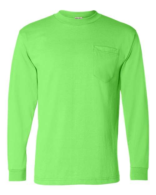 Bayside 1730 Unisex USA-Made 50/50 Long Sleeve Pocket T-Shirt