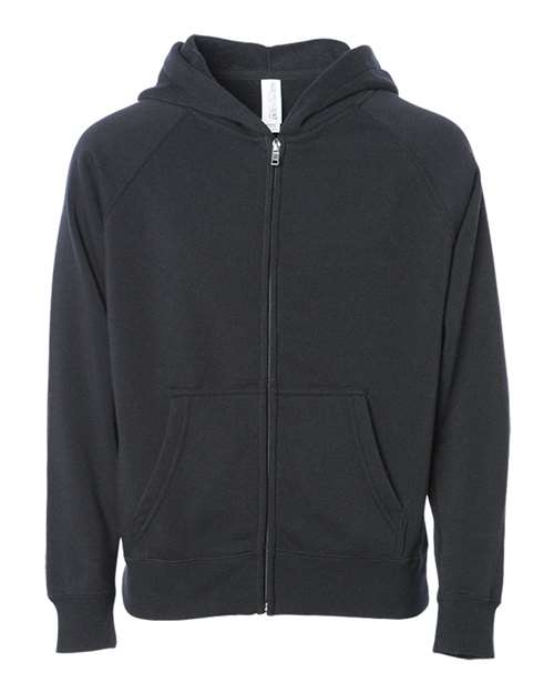Independent Trading Co. PRM10TSBZ Toddler Lightweight Special Blend Raglan Zip Hood