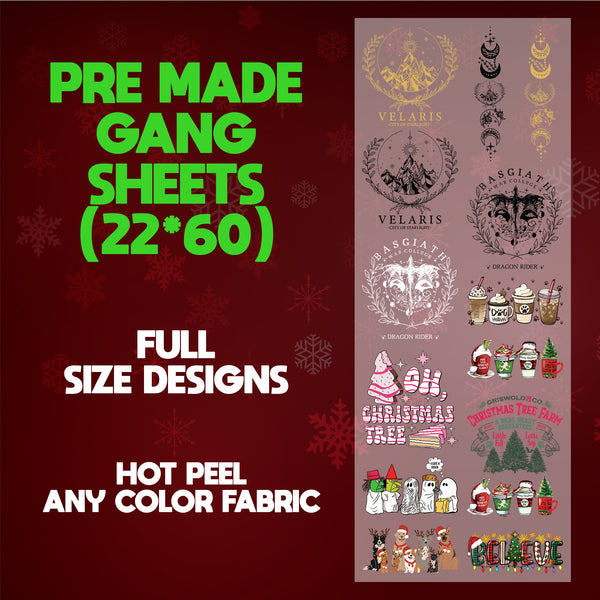 Family Christmas Making Memories Together  Pre-made 22X60 Gang Sheet Designs