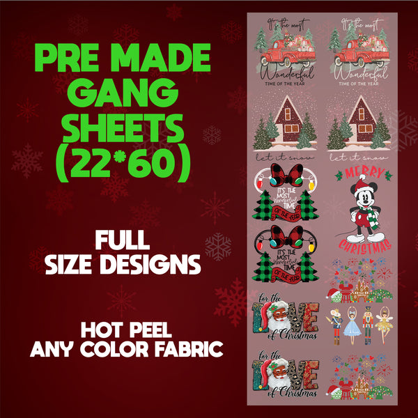 Let It Snow Print Ready 22X60 Gang Sheet Designs