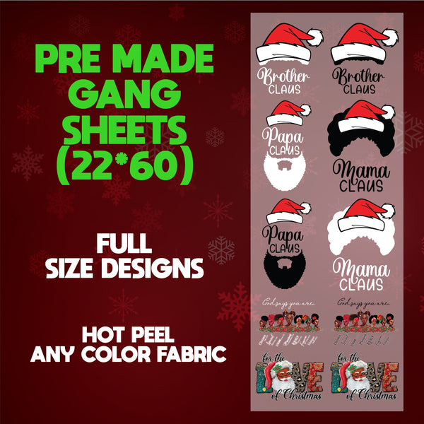 Christmas faces shirt, 22X60 Gang Sheet Designs