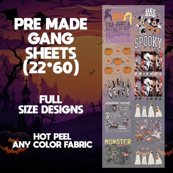 It's Just a Bunch of Hocus Pocus Ready to Press Pre-made 22X60 Halloween Gang Sheet Designs