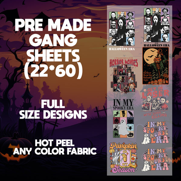 In My Halloween Era  Ready to Press Pre-made 22X60 Halloween Gang Sheet Designs