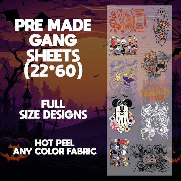 Disney Horror Nights Ready to Press Pre-made 22X60 Halloween Gang Sheet Designs