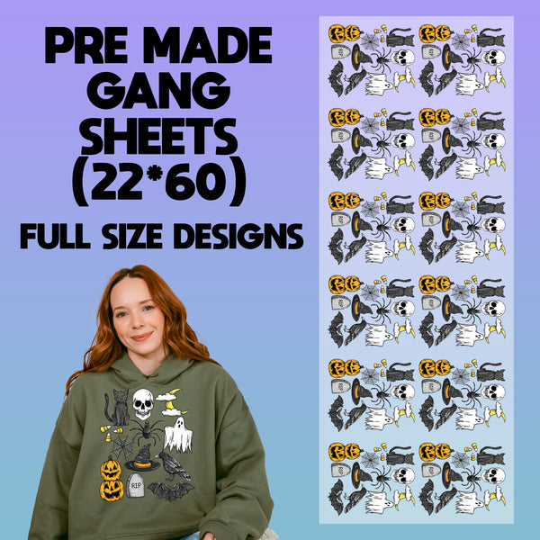 Halloween Pre-made 22X60 Gang Sheet Designs