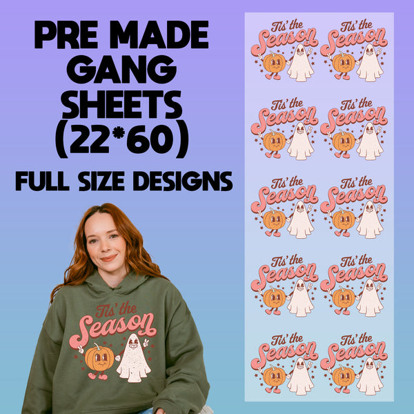 Tis' the season Pre-made 22X60 Gang Sheet Designs