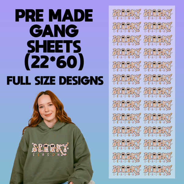 Spooky season Pre-made 22X60 Gang Sheet Designs