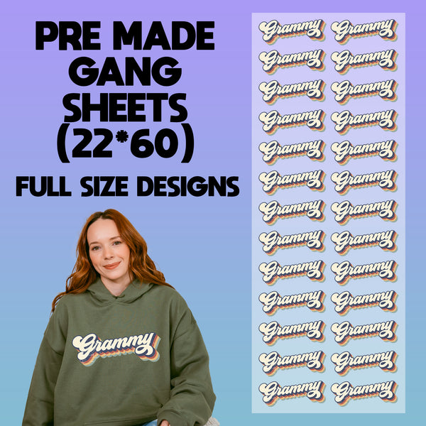 Grammy Pre-made 22X60 Gang Sheet Designs