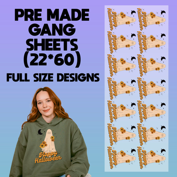 Happy Halloween  Pre-made 22X60 Gang Sheet Designs