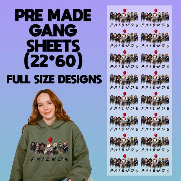 Friends Halloween  Pre-made 22X60 Gang Sheet Designs