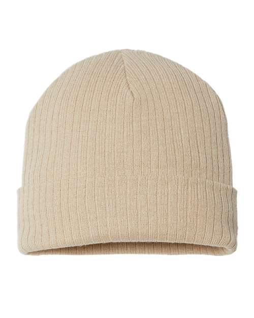 Atlantis Headwear RIO Sustainable Rib Cuffed Beanie - Light Beige