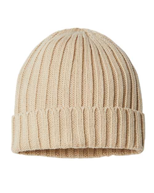 Load image into Gallery viewer, Atlantis Headwear SHORE Sustainable Cable Knit Cuffed Beanie - Light Beige

