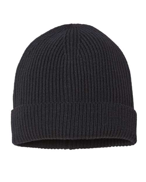 Atlantis Headwear ANDY Sustainable Fine Rib Cuffed Beanie - Black