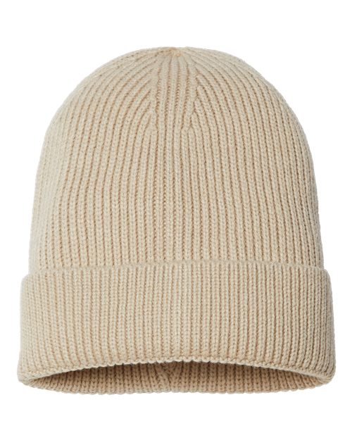 Load image into Gallery viewer, Atlantis Headwear ANDY Sustainable Fine Rib Cuffed Beanie - Light Beige

