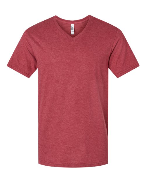 American Apparel 2006CVC Unisex CVC V-Neck Tee - Heather Cardinal