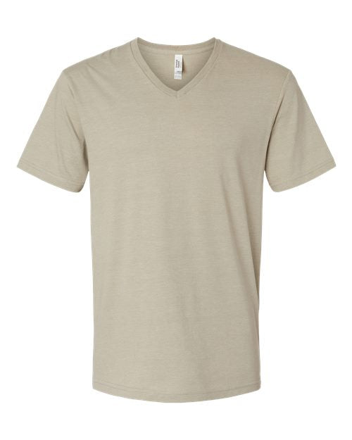 Load image into Gallery viewer, American Apparel 2006CVC Unisex CVC V-Neck Tee - Heather Khaki
