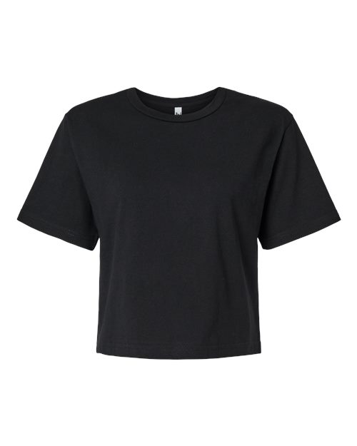 Load image into Gallery viewer, American Apparel 102 Women's Fine Jersey Mid-Length Boxy Tee - Black
