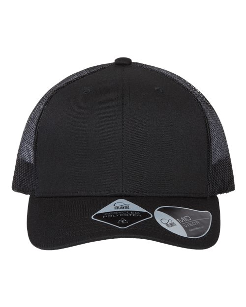 Load image into Gallery viewer, Atlantis Headwear BRYCE Sustainable Trucker Cap - Black/ Black
