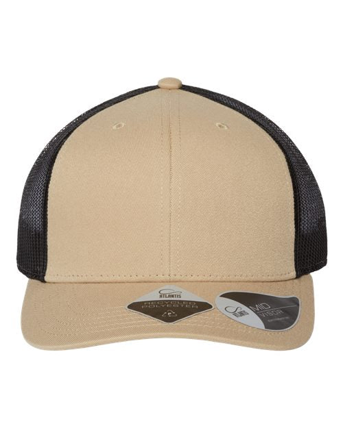 Atlantis Headwear BRYCE Sustainable Trucker Cap - Khaki/ Black