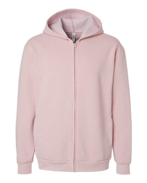 American Apparel RF497 Unisex ReFlex Fleece Full-Zip Hoodie Sweatshirt - Blush