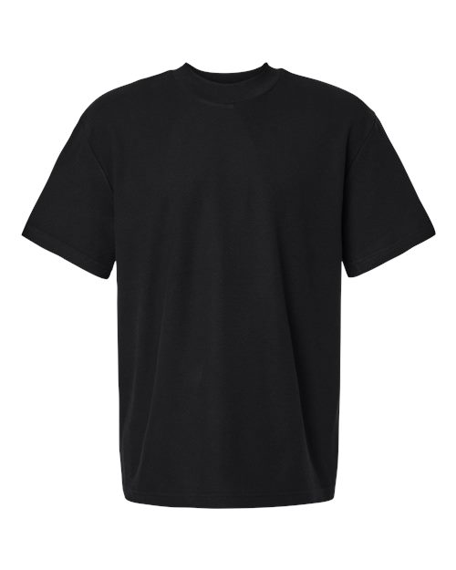 American Apparel 1PQ Unisex Pique Mock Neck Tee - Black