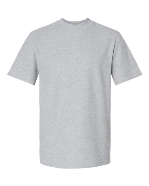 American Apparel 1PQ Unisex Pique Mock Neck Tee - Heather Grey