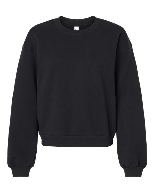 American Apparel RF494 Women's ReFlex Fleece Crewneck Sweatshirt - Black