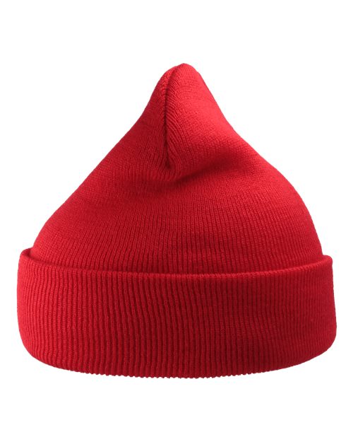 Atlantis Headwear WIND Sustainable 12" Knit Beanie - Red
