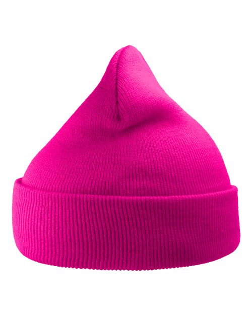 Load image into Gallery viewer, Atlantis Headwear WIND Sustainable 12" Knit Beanie - Fuchsia Pink
