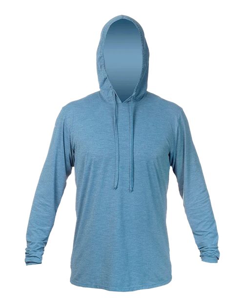 ANETIK MVLPRH8 Men's Low Pro Tech Hooded Long Sleeve T-Shirt - Bahama Heathered