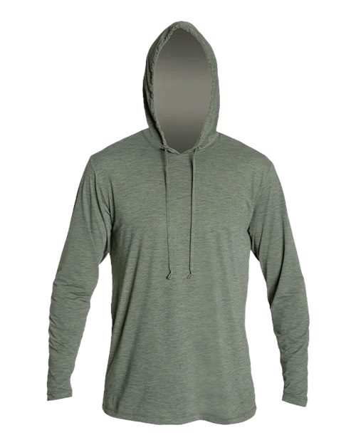 ANETIK MVLPRH8 Men's Low Pro Tech Hooded Long Sleeve T-Shirt - Dark Olive Heathered
