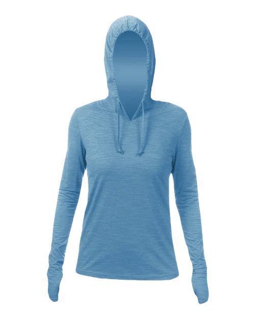 ANETIK WSBRZH0 Women's Breeze Tech Hooded Long Sleeve T-Shirt - Bahama Heathered