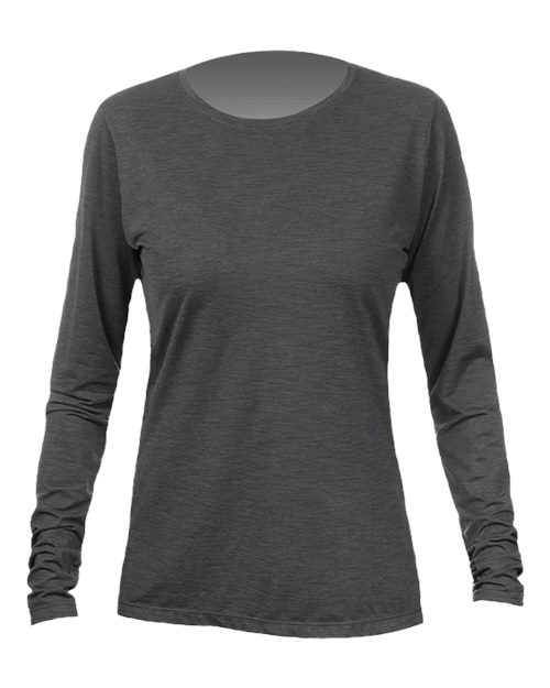ANETIK WSBRZL0 Women's Breeze Tech Long Sleeve T-Shirt - Charcoal Heathered