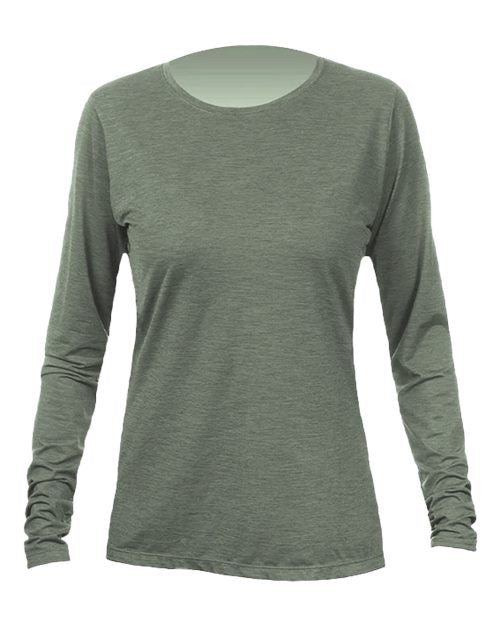 Load image into Gallery viewer, ANETIK WSBRZL0 Women's Breeze Tech Long Sleeve T-Shirt - Dark Olive Heathered
