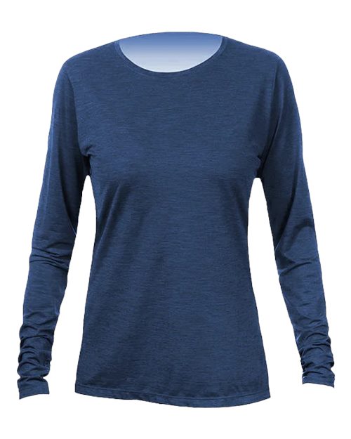 ANETIK WSBRZL0 Women's Breeze Tech Long Sleeve T-Shirt - Navy Heathered