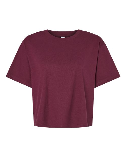 American Apparel 102 Women's Fine Jersey Mid-Length Boxy Tee - Burgundy