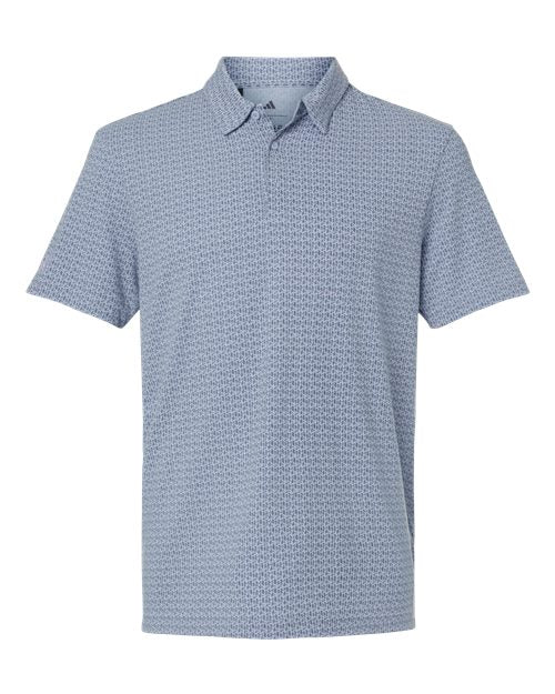 Adidas A702 Men's Blended Printed Polo - Blue Dawn Melange