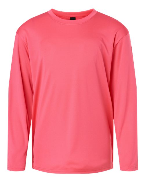 Load image into Gallery viewer, AllPro 48400Y Youth Pro-Lock Performance Long Sleeve T-Shirt - Bright Pink
