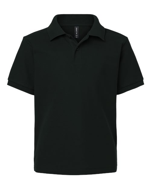 AllPro 62800Y Youth Pique Polo - Black