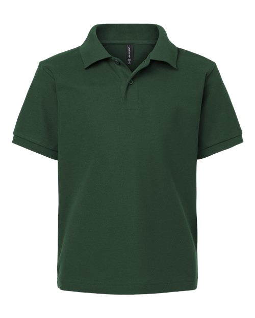 AllPro 62800Y Youth Pique Polo - Forest Green