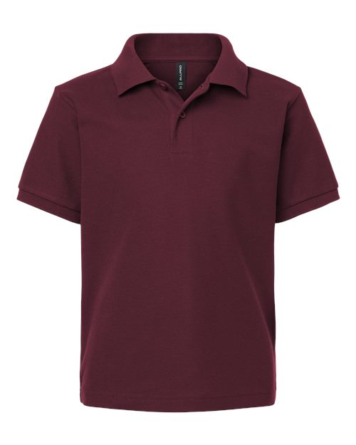 AllPro 62800Y Youth Pique Polo - Maroon