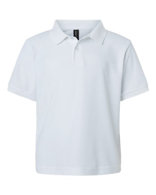 AllPro 62800Y Youth Pique Polo - White