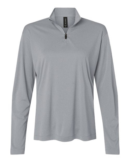 AllPro 41870L Women's Pro-Lock Performance Quarter-Zip Pullover - Heather Steel