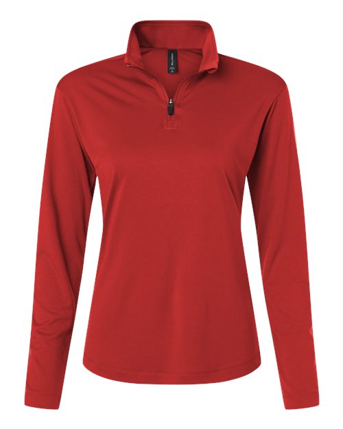 AllPro 41870L Women's Pro-Lock Performance Quarter-Zip Pullover - Red