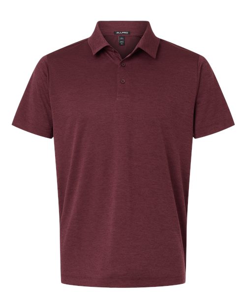 AllPro 4HM00 Men's Pro-Lock Performance Mélange Polo - Maroon Melange