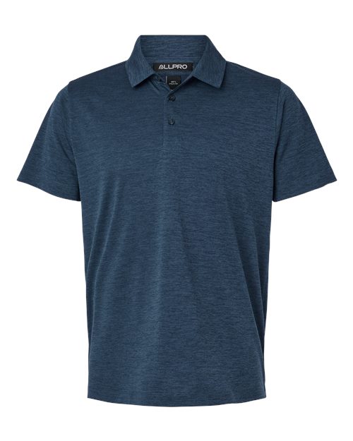 AllPro 4HM00 Men's Pro-Lock Performance Mélange Polo - Navy Melange