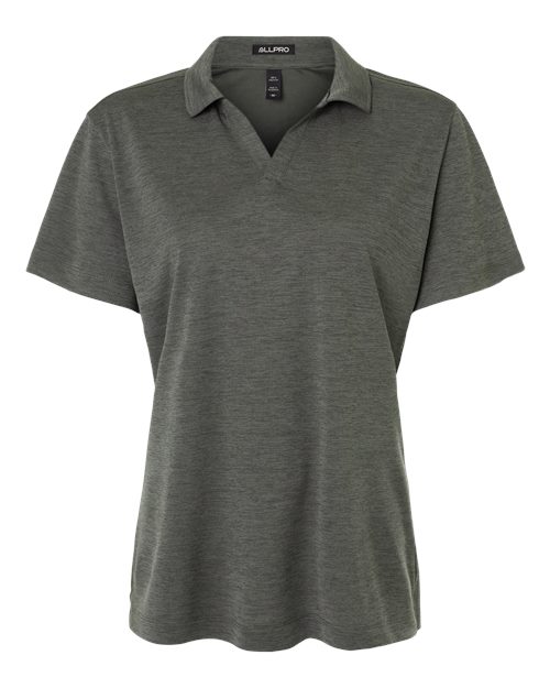 AllPro 4HM00L Women's Pro-Lock Performance Mélange Polo - Charcoal Melange