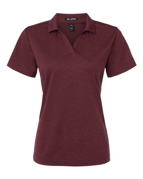 Load image into Gallery viewer, AllPro 4HM00L Women's Pro-Lock Performance Mélange Polo - Maroon Melange
