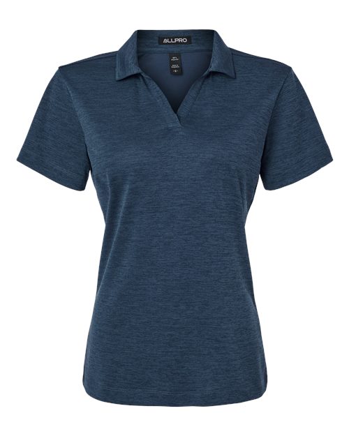Load image into Gallery viewer, AllPro 4HM00L Women's Pro-Lock Performance Mélange Polo - Navy Melange
