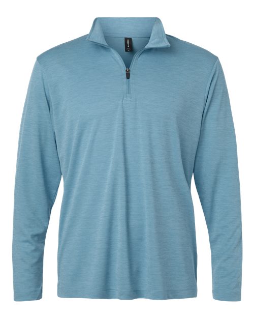 AllPro 4HM700 Men's Pro-Lock Performance Mélange Quarter-Zip Pullover - Cloud Blue Melange